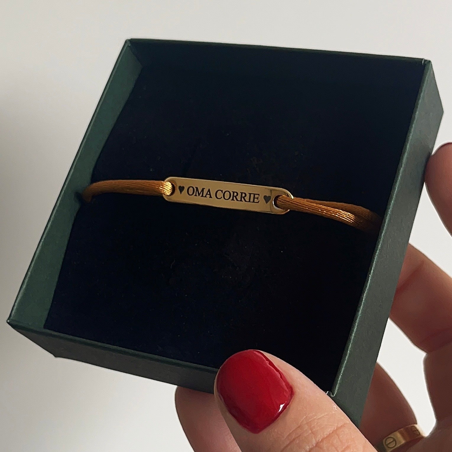 Satijnen Bar met Naam | Graveerbare armband