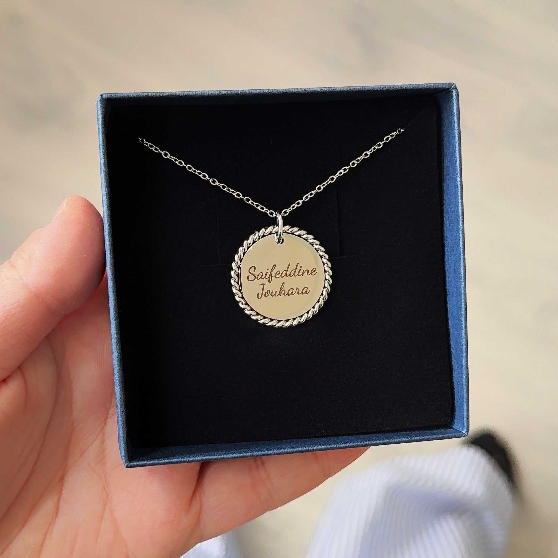 Grote Munt Zilver | Graveerbare Ketting