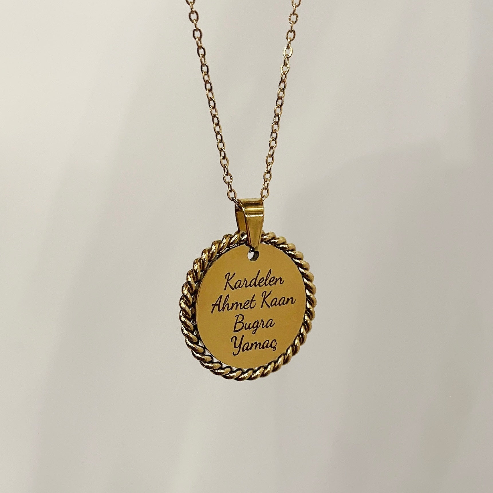 Grote Munt Goud | Graveerbare Ketting