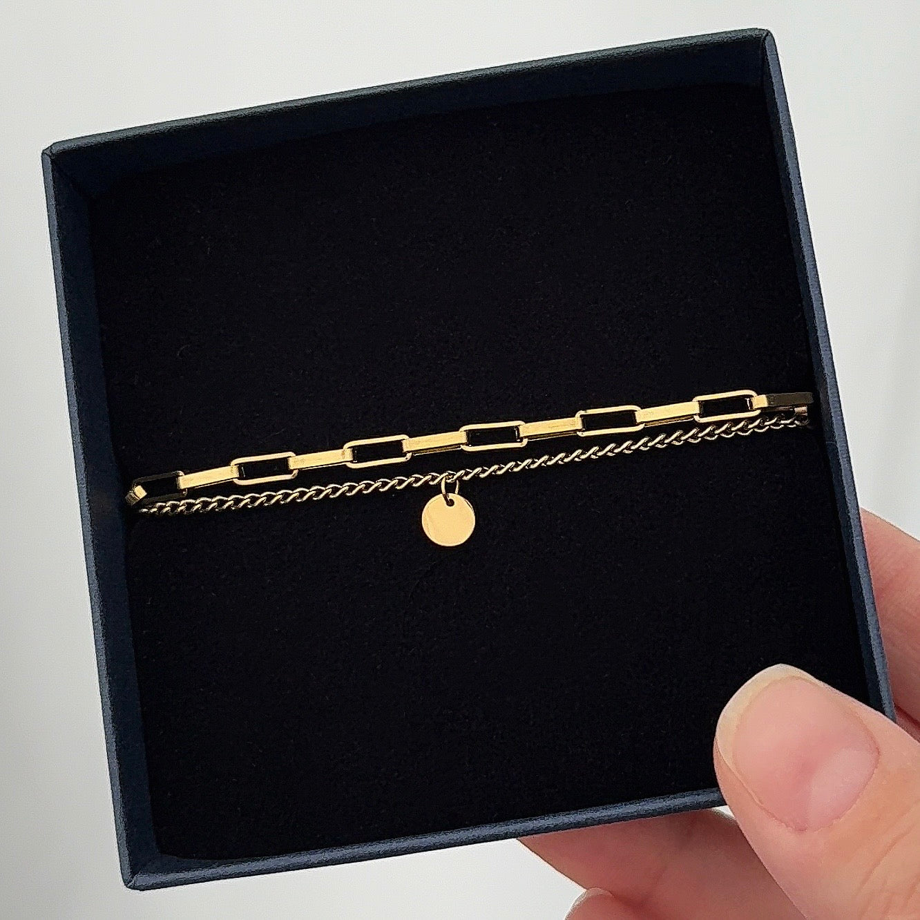 Dubbele Armband Goudkleurig | Graveerbare Armband