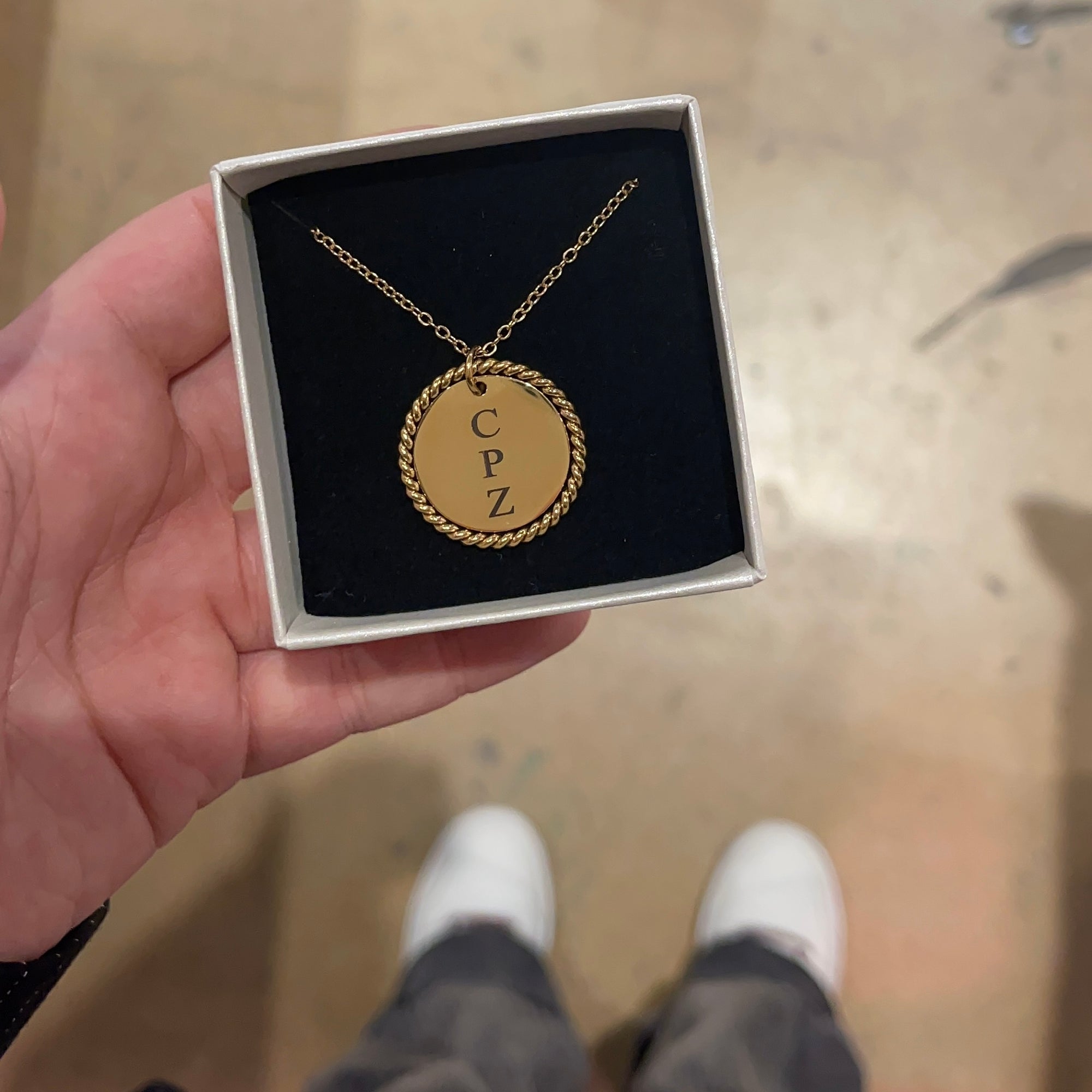 Grote Munt Goud | Graveerbare Ketting