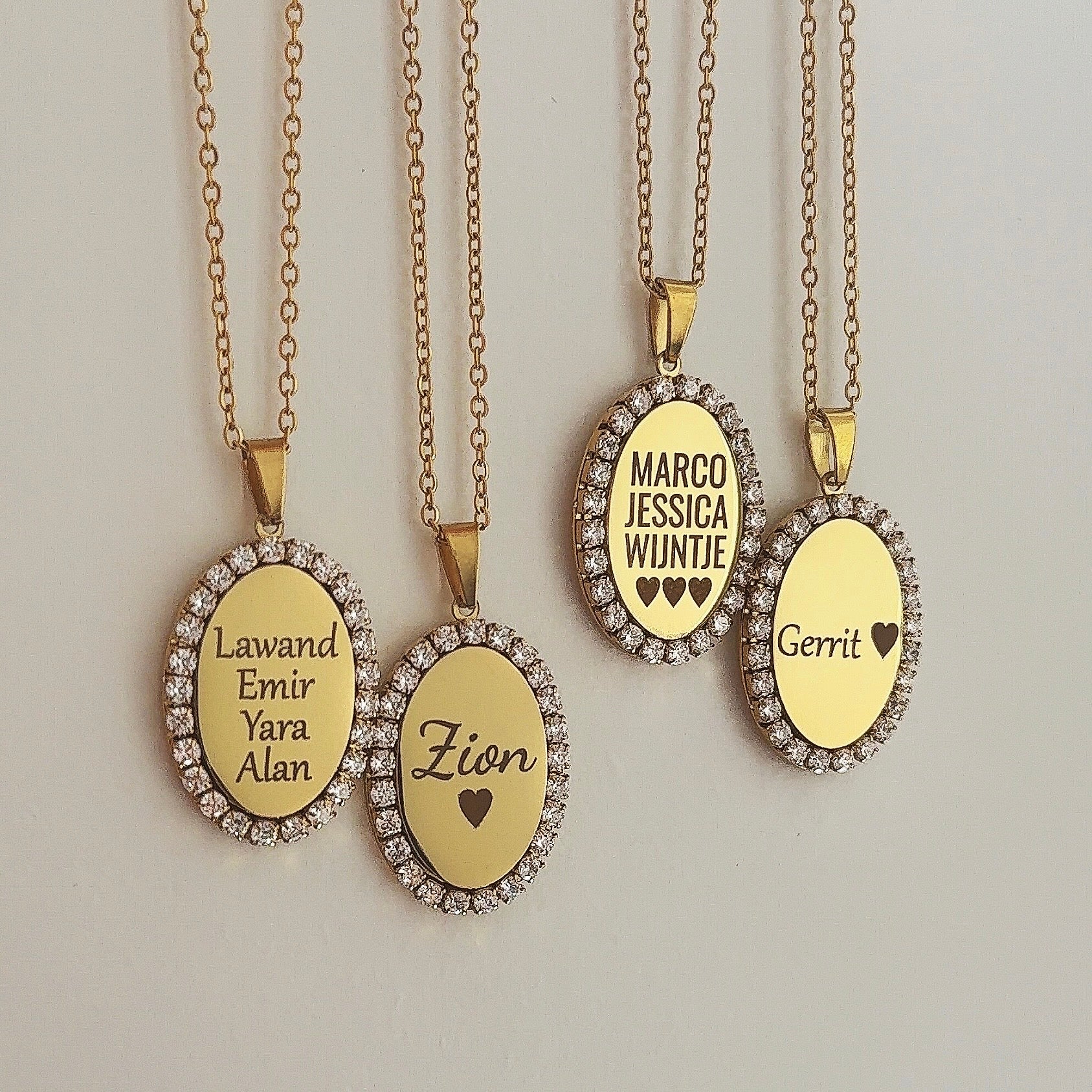 Diamantjes Naamketting | Graveerbare Ketting