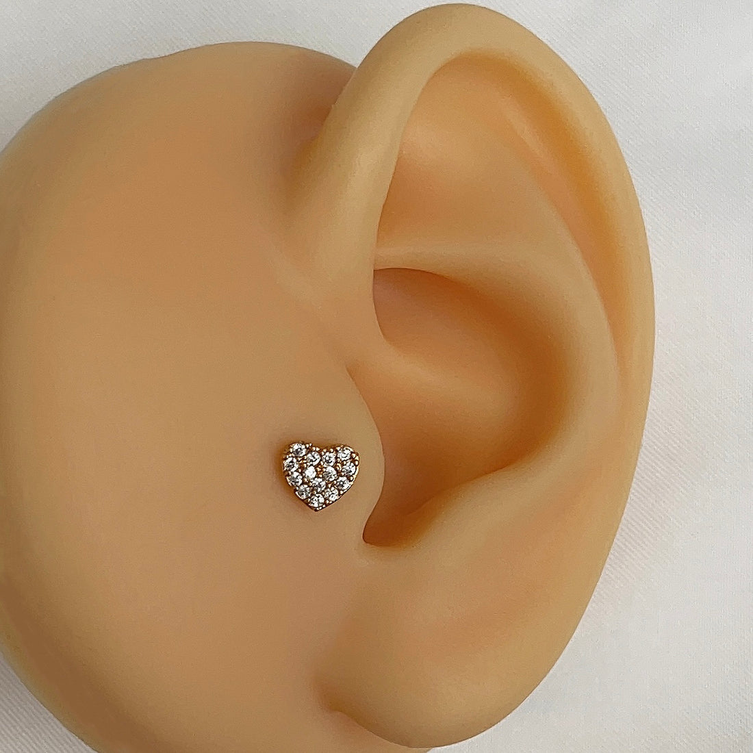 Diamond Heart Gold | Tragus Piercing