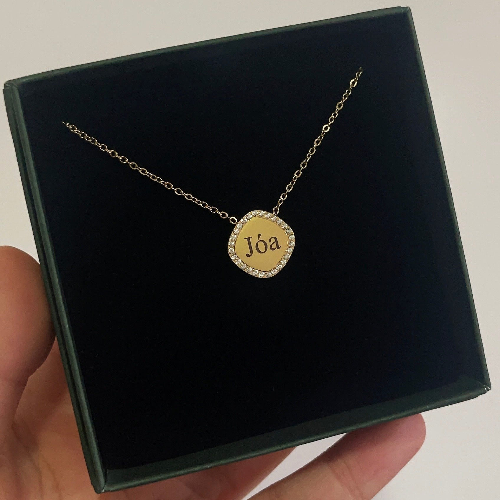 Diamantjes Naamketting Goud | Graveerbare Ketting