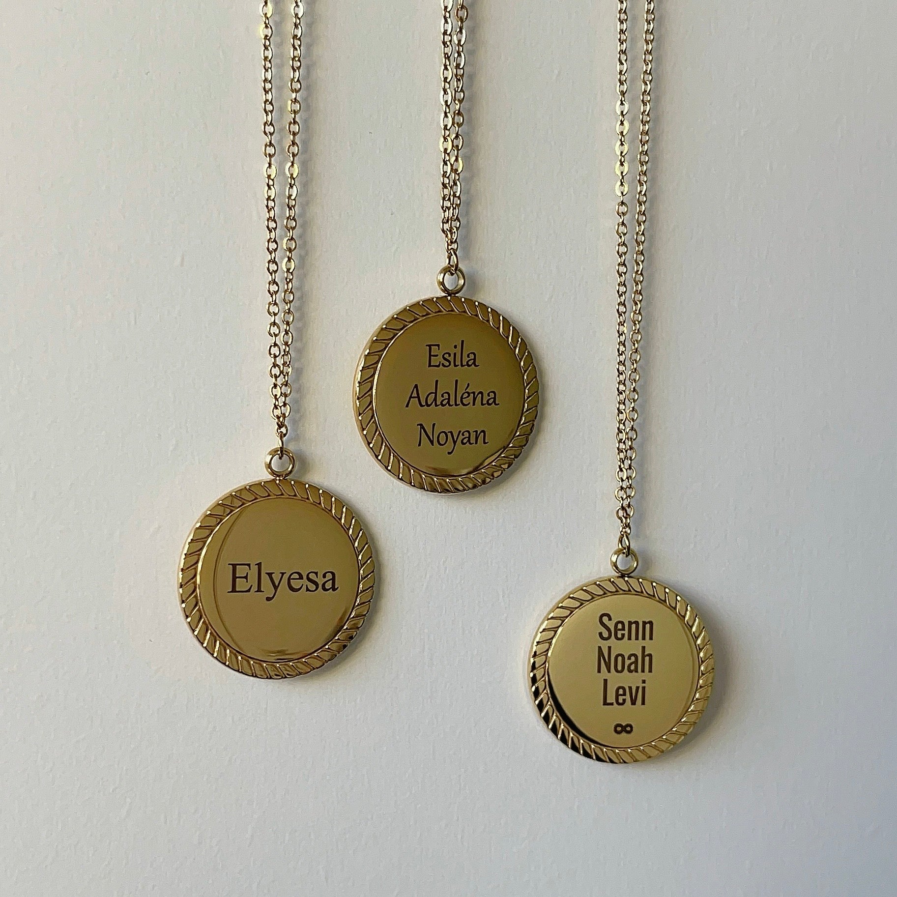 Grote Munt Goud | Graveerbare Ketting