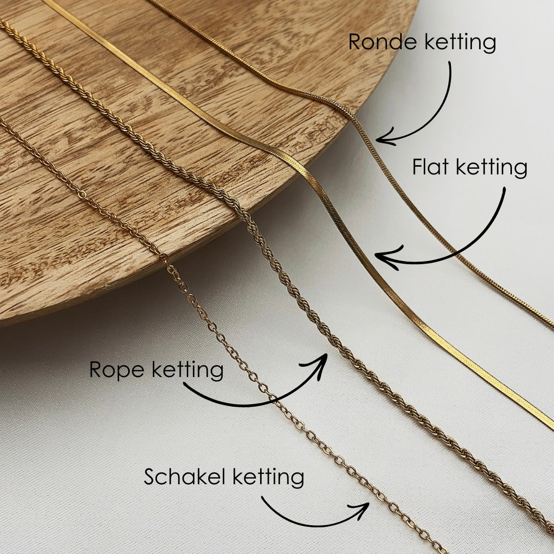 Grote Munt Goud | Graveerbare Ketting