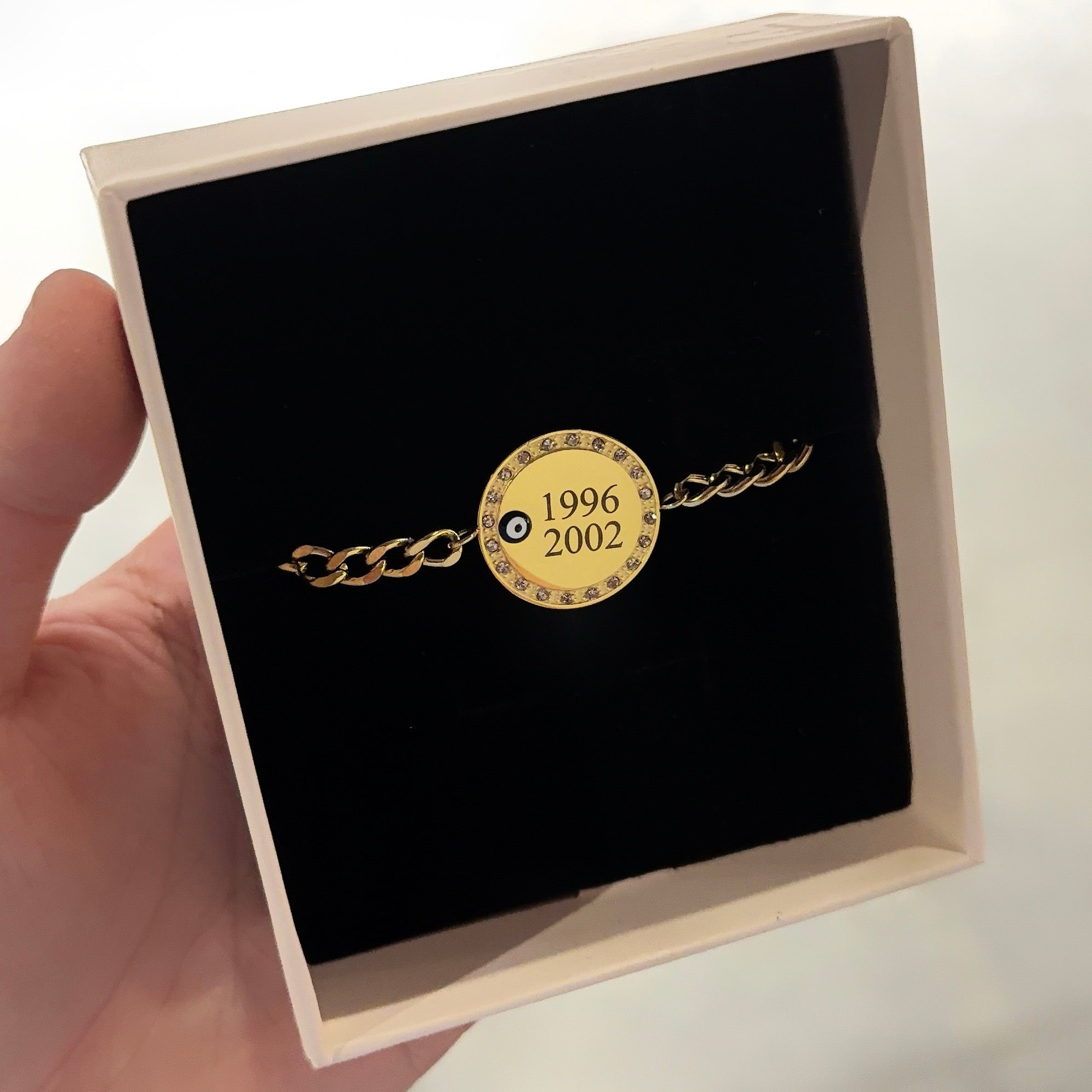 Gepersonaliseerd Diamantjes Munt Goud | Graveerbare Armband