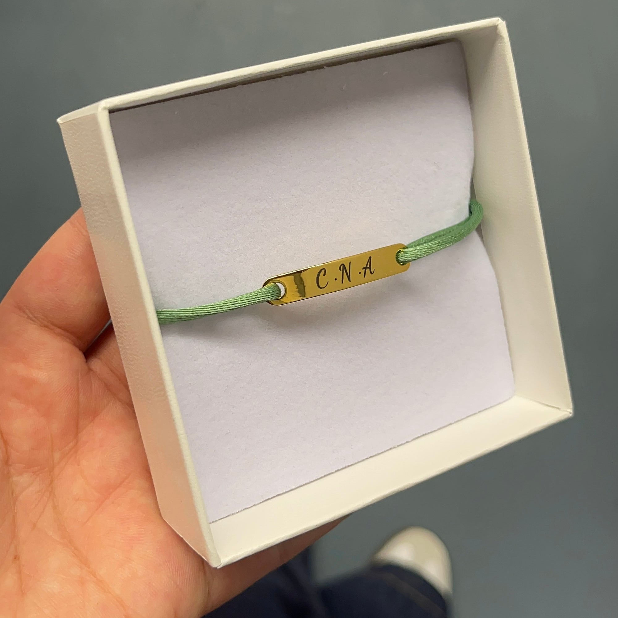 Satijnen Bar met Naam | Graveerbare armband