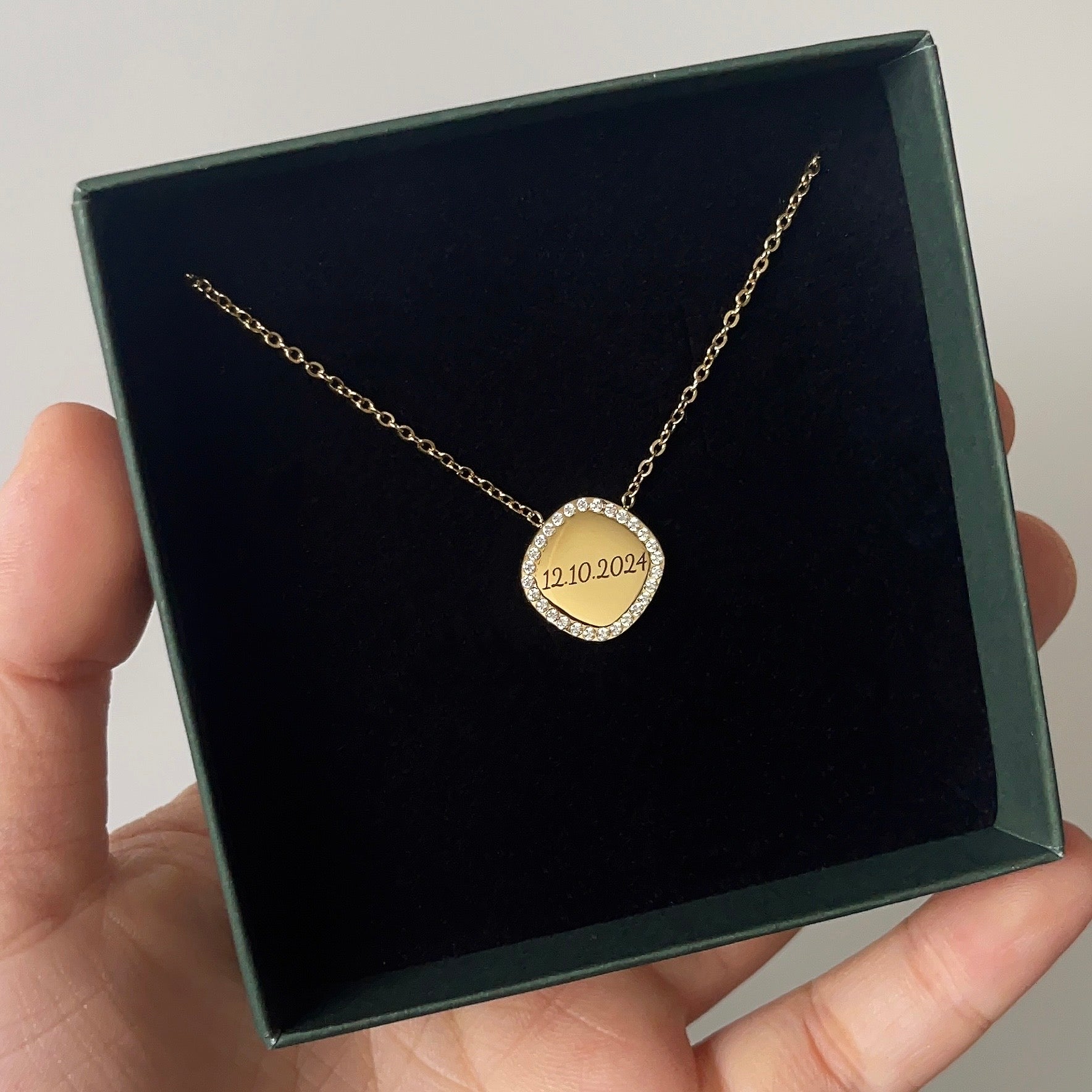 Diamantjes Naamketting Goud | Graveerbare Ketting