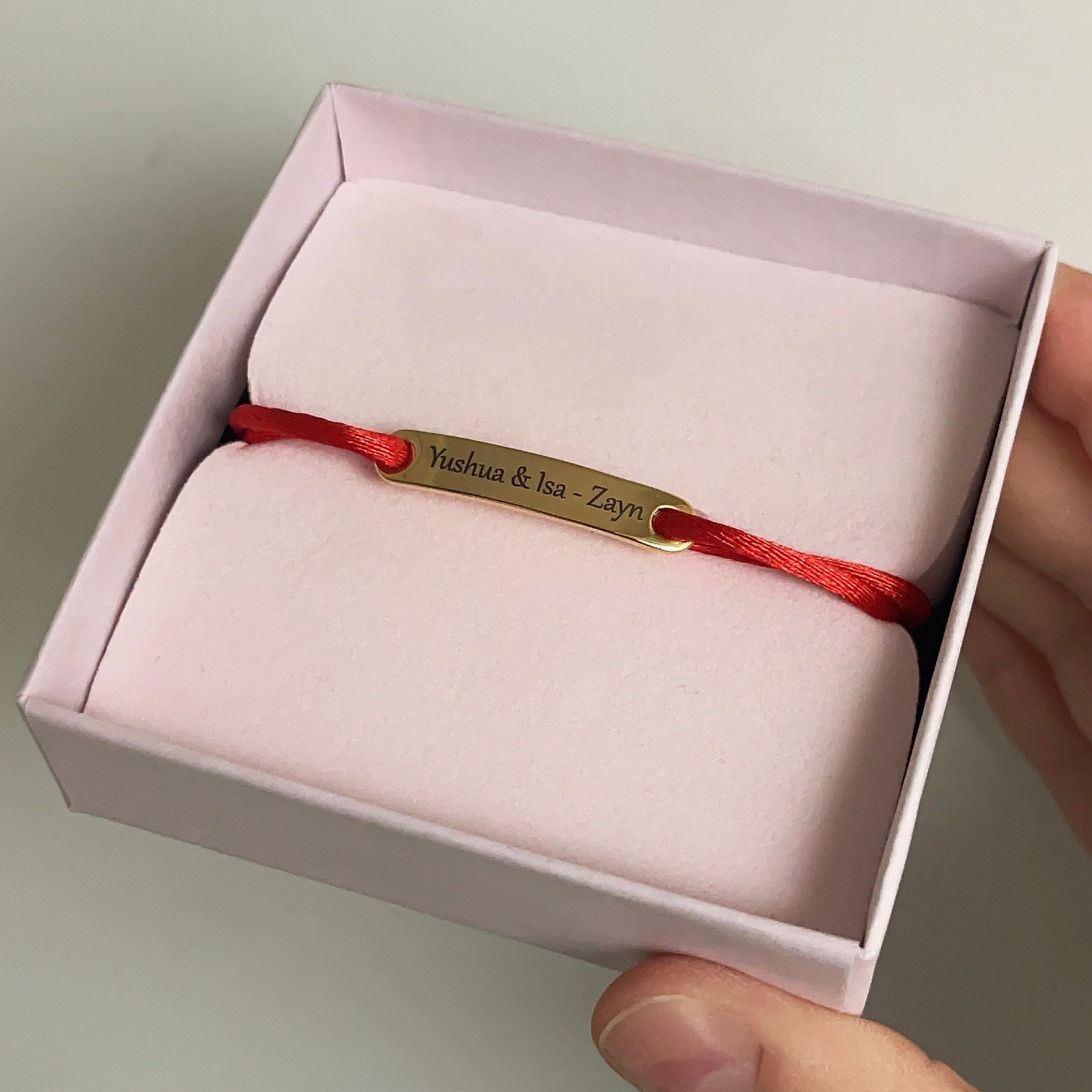 Satijnen Bar met Naam | Graveerbare armband