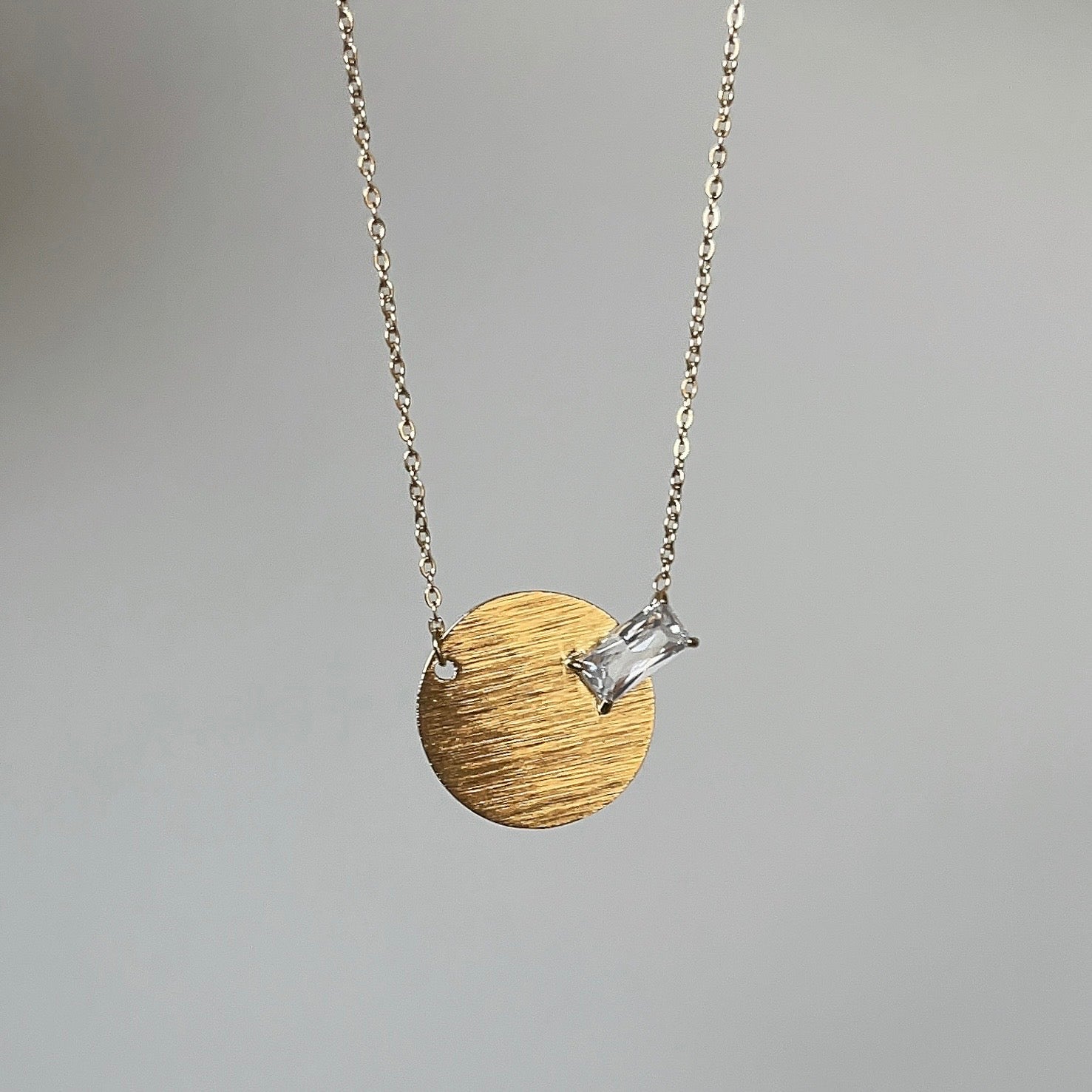 Munt met Diamant | Graveerbare ketting