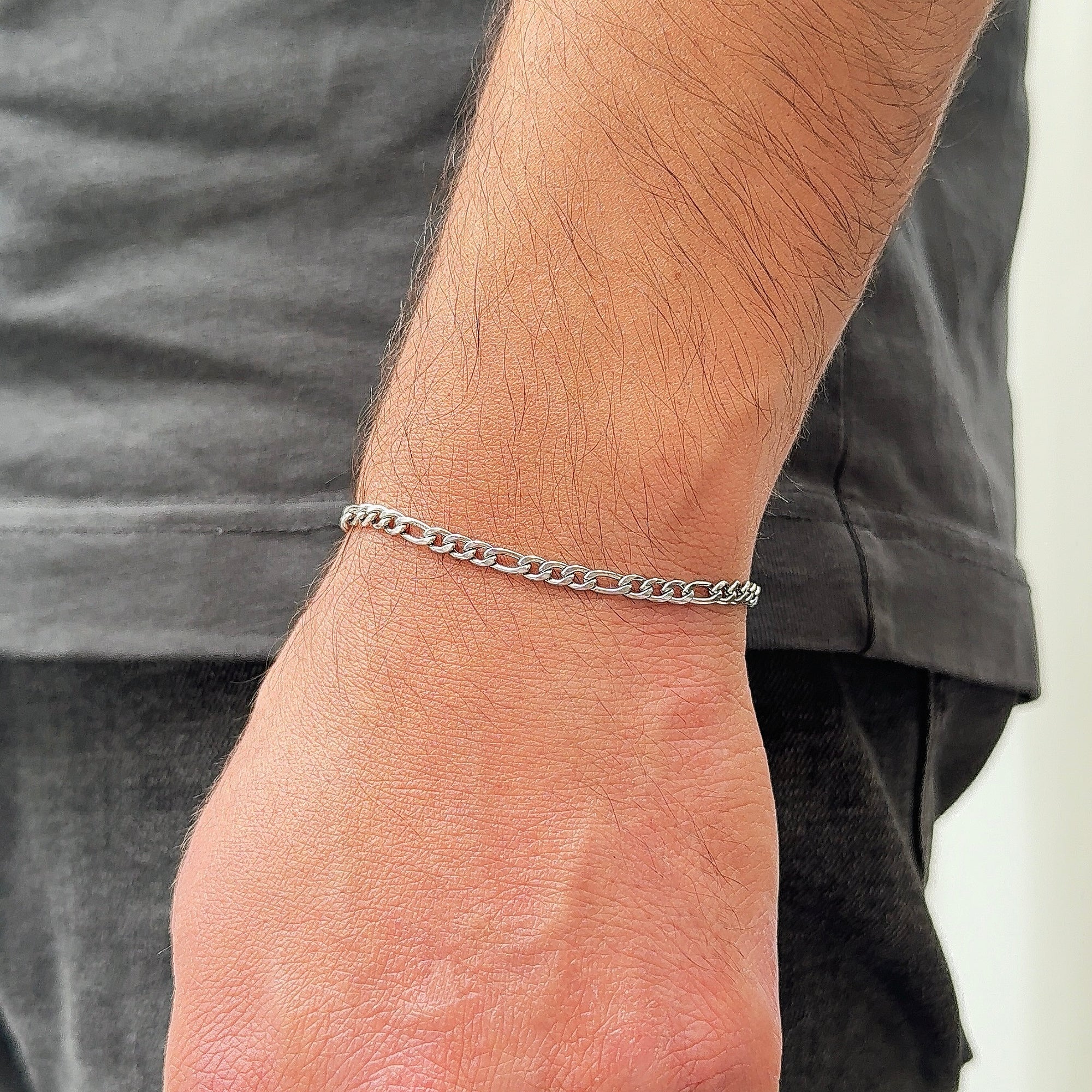 Figaro Silver Small | Armband