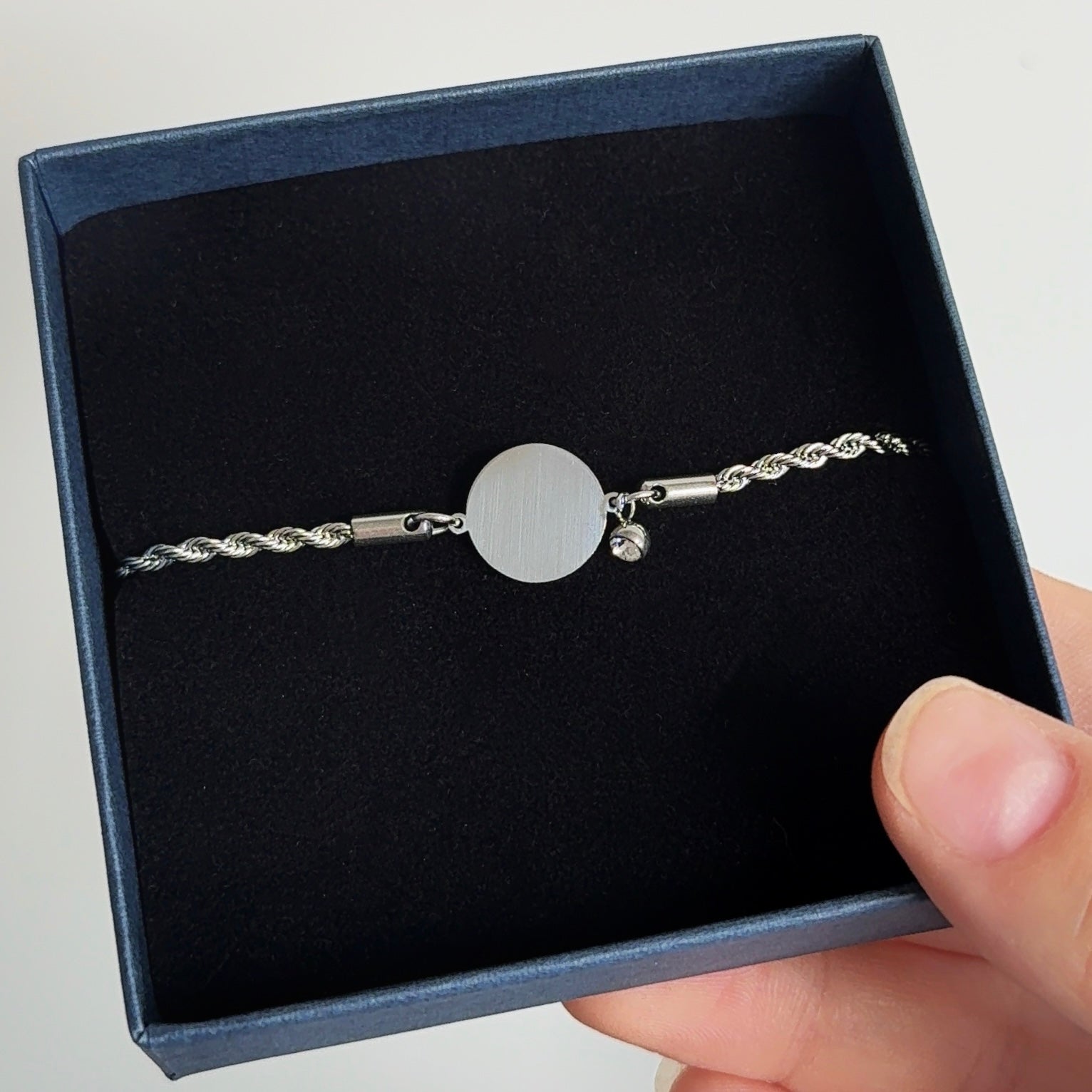 Munt met Diamant Zilver | Graveerbare Armband
