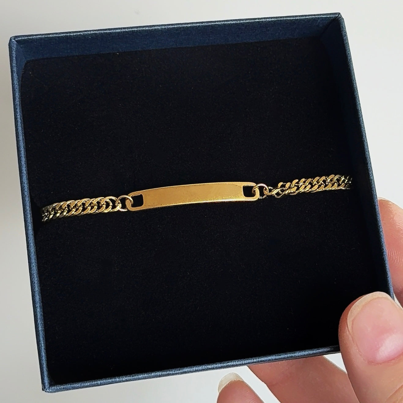 Schakelarmband met Naamplaatje Goud | Graveerbare Armband