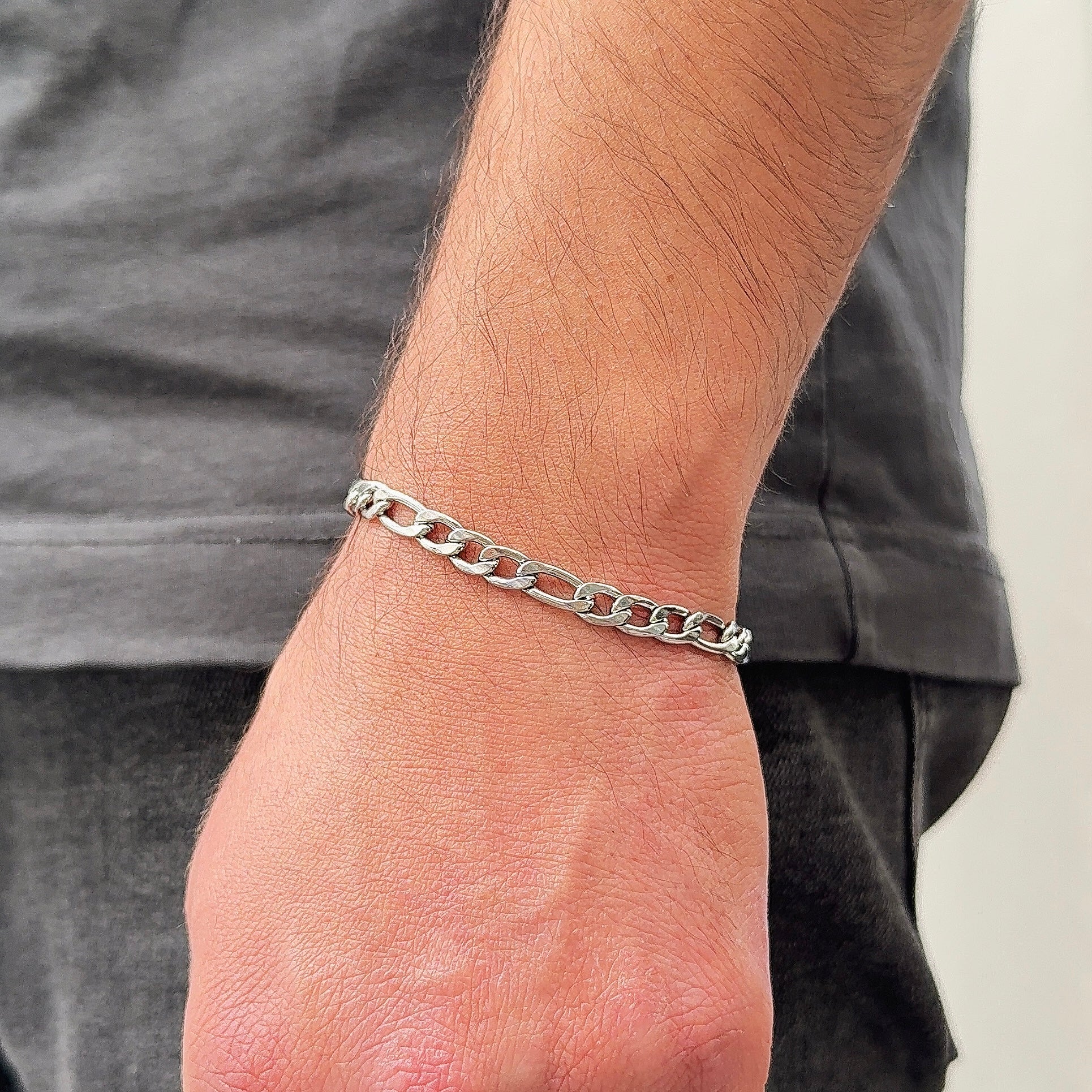 Figaro Silver Big | Armband