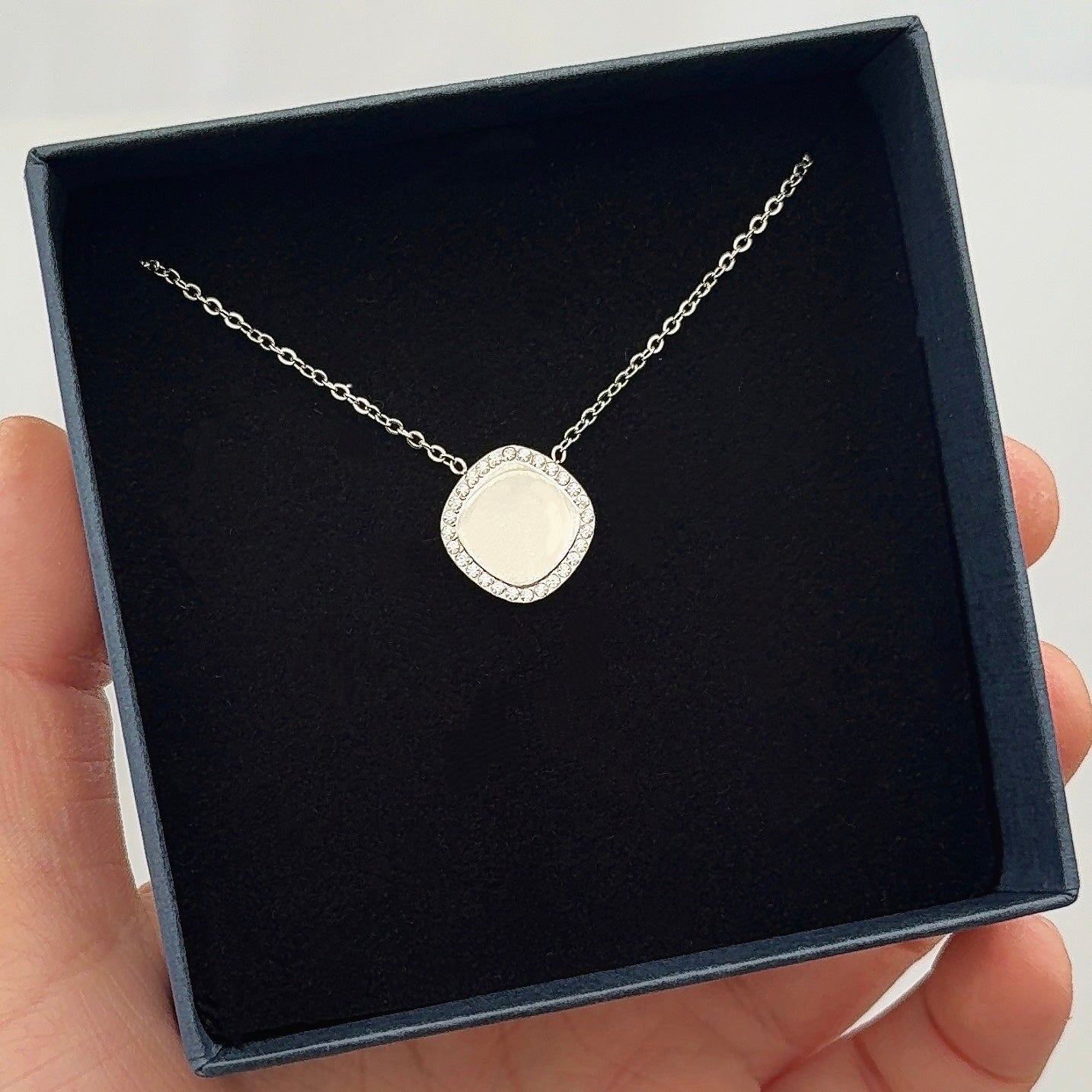 Diamantjes Naamketting Zilver | Graveerbare Ketting