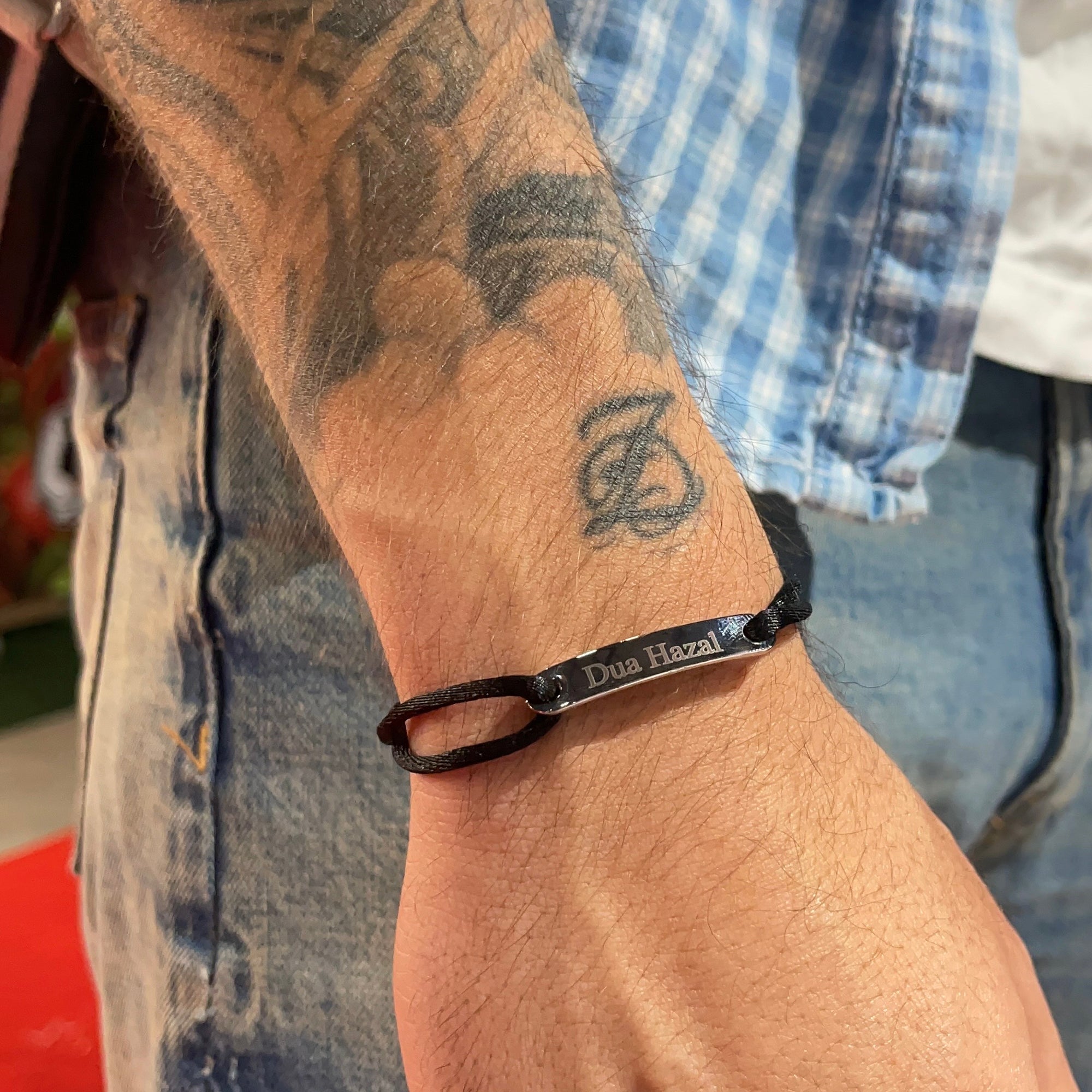Satijnen Bar met Naam | Graveerbare armband