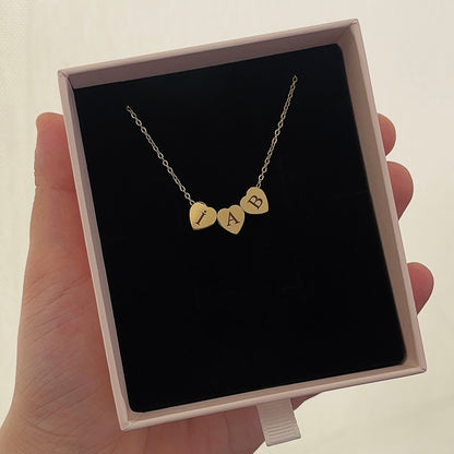 Gouden Hartjes met Initialen | Graveerbare Ketting