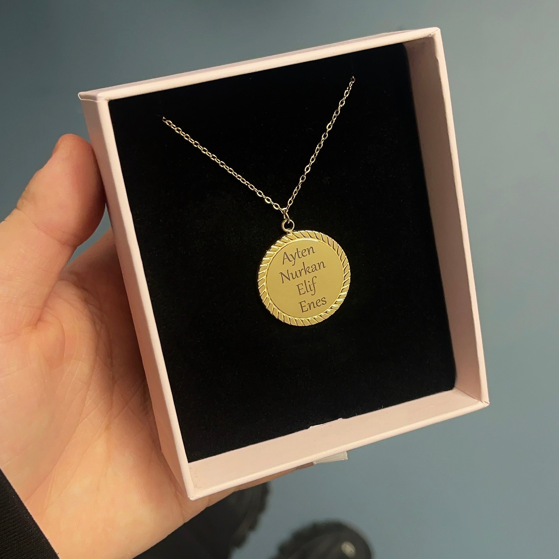 Grote Munt Goud | Graveerbare Ketting