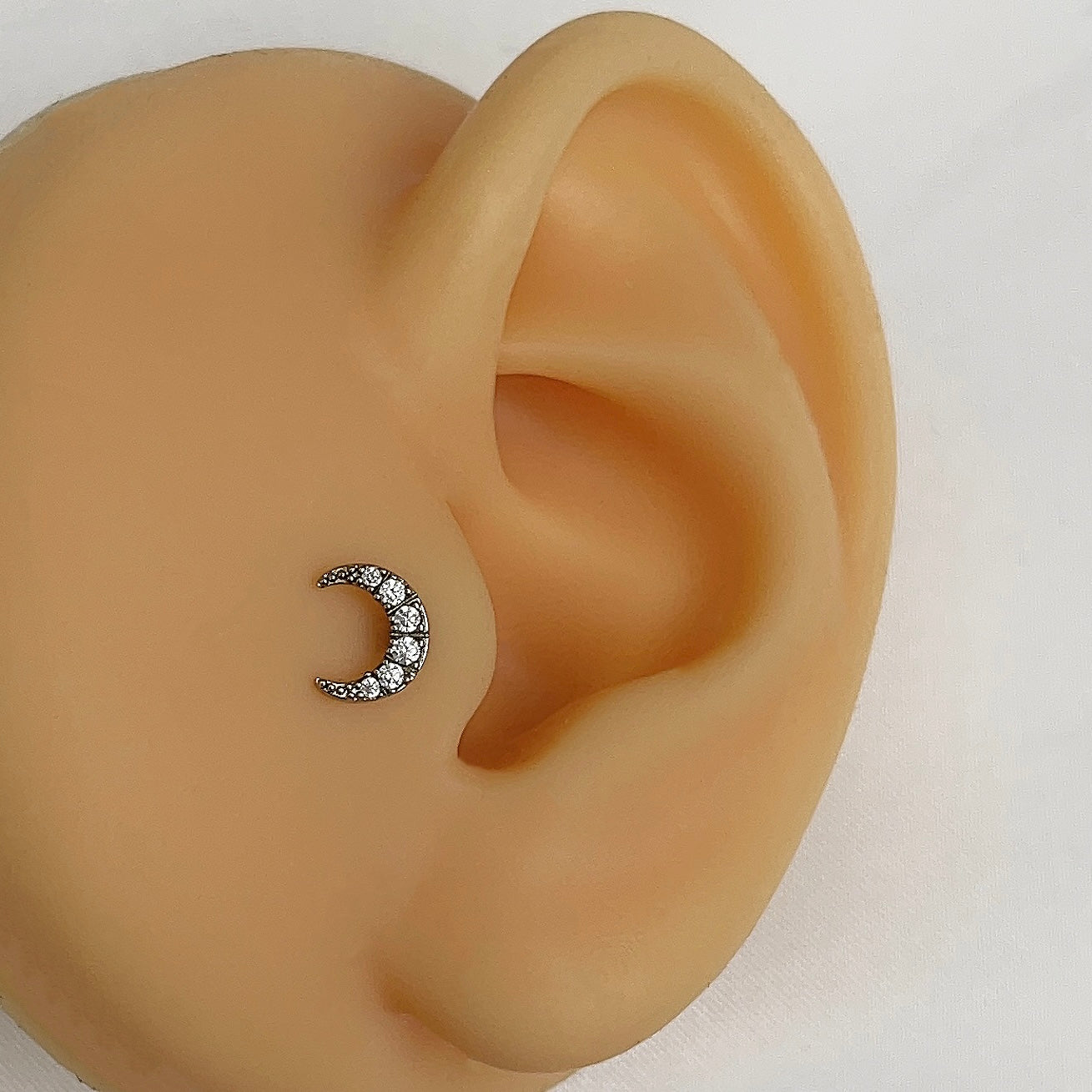 Diamond Moon Silver | Tragus Piercing