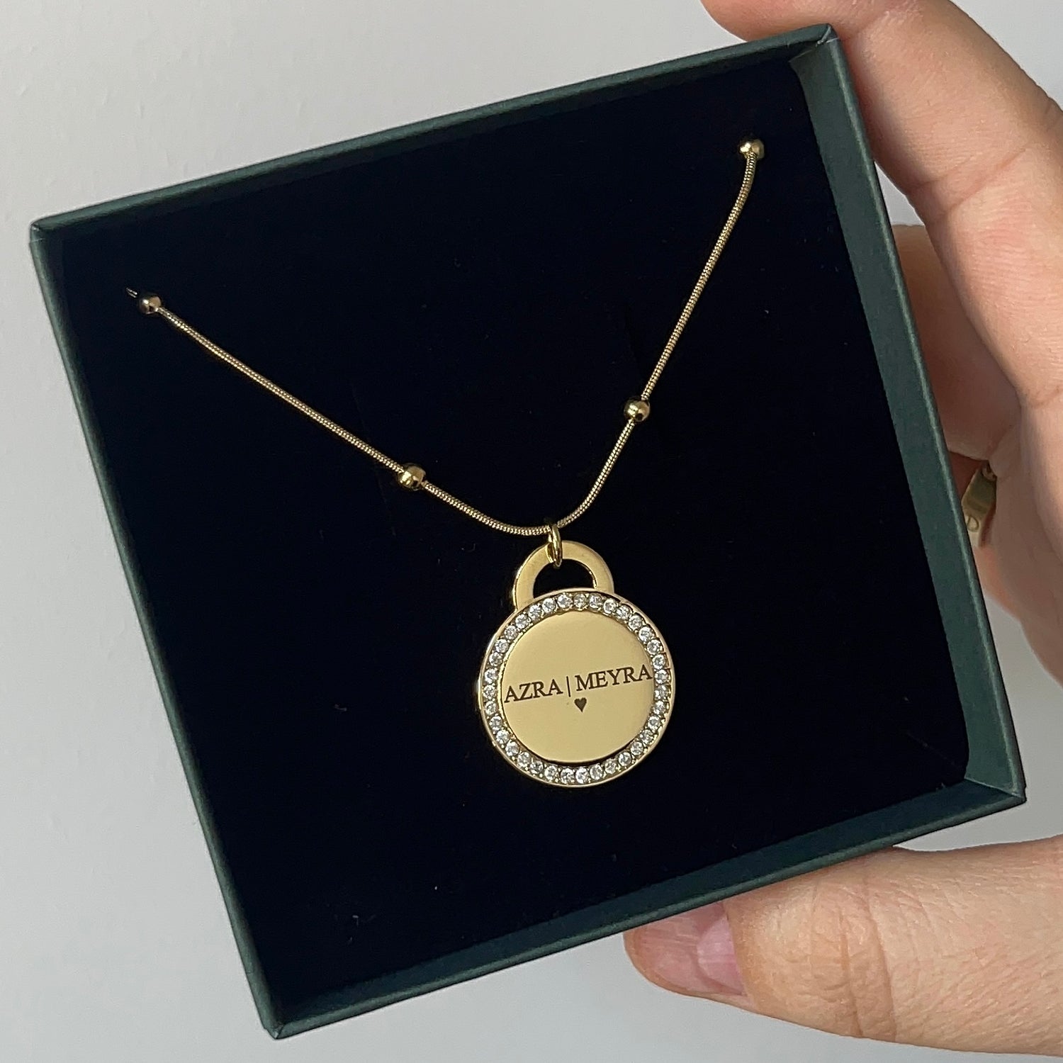 Ronde Naamketting met Diamantjes | Graveerbare Ketting