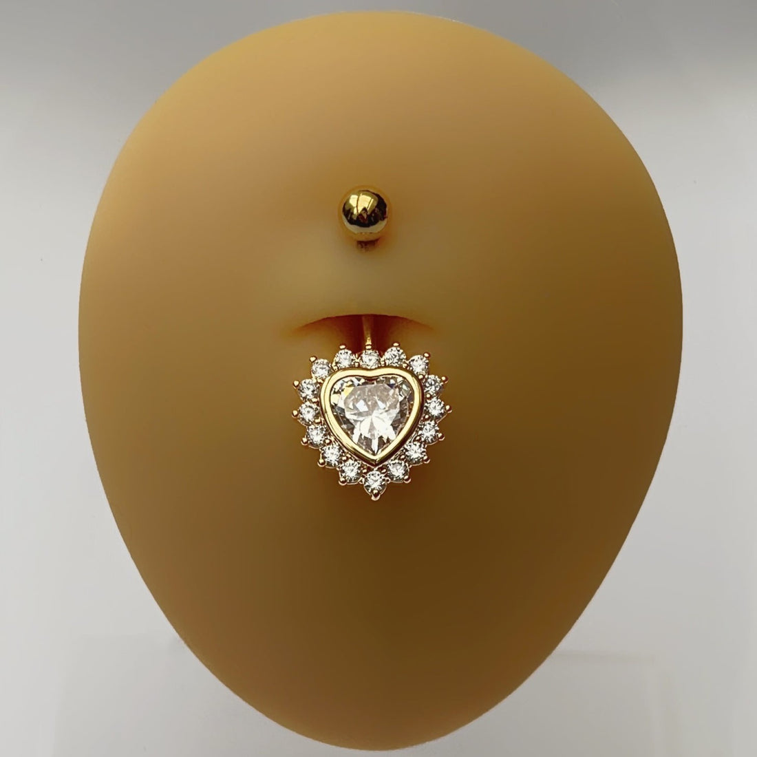 Diamant-Herz-Gold | Bauchnabelpiercing